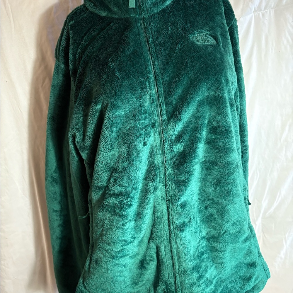 Women’s North Face Green Zip Up Fleece Jacket Size XXL